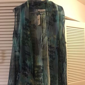 Cold water creek printed sheer scarf vest